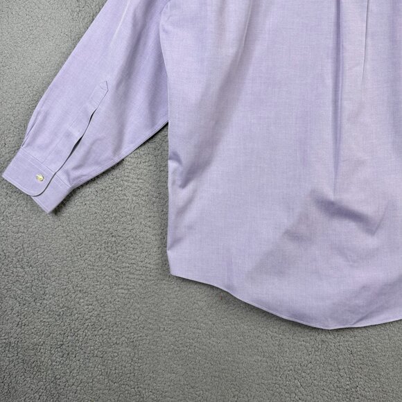 Brooks Brothers Dress Shirt Mens Size 16 33 Lilac Traditional Fit Non-Iron Cotto - Picture 7 of 13